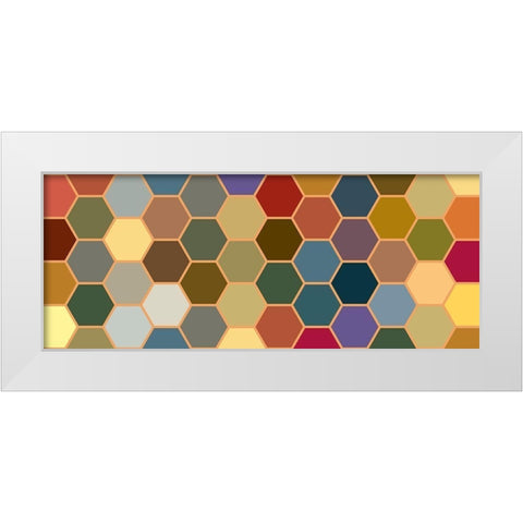Bright Hive XXI White Modern Wood Framed Art Print by Grayscale