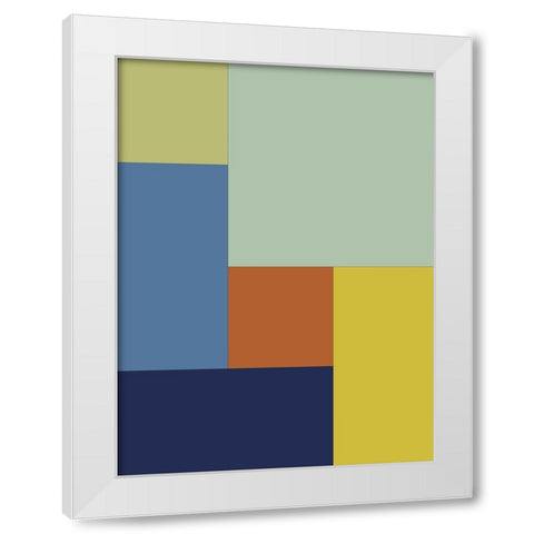 Bright Blocks I White Modern Wood Framed Art Print by Grayscale