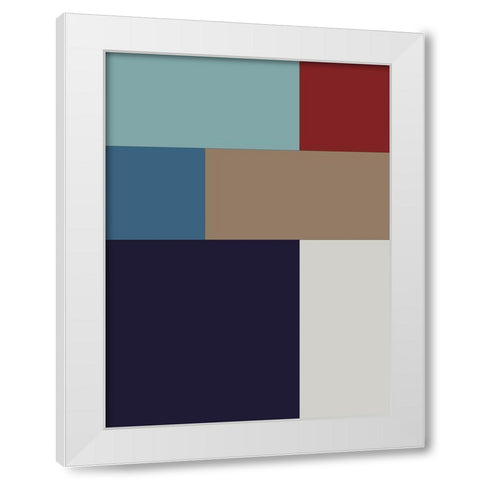 Bright Blocks II White Modern Wood Framed Art Print by Grayscale