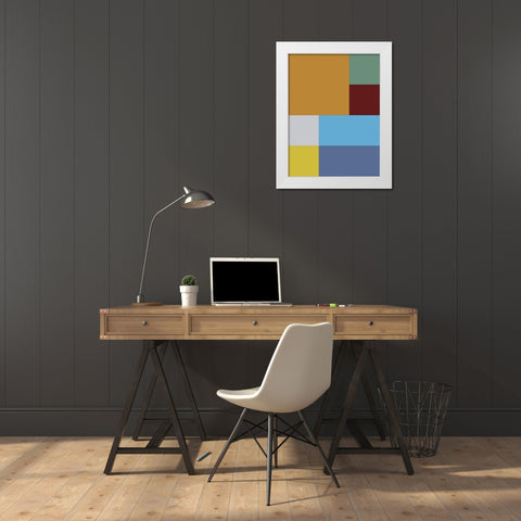 Bright Blocks III White Modern Wood Framed Art Print by Grayscale