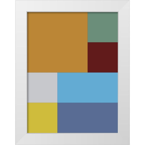 Bright Blocks III White Modern Wood Framed Art Print by Grayscale