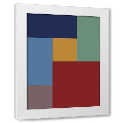 Bright Blocks V White Modern Wood Framed Art Print by Grayscale