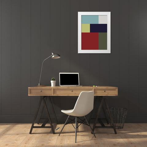 Bright Blocks VII White Modern Wood Framed Art Print by Grayscale