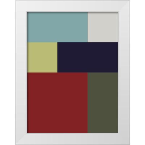 Bright Blocks VII White Modern Wood Framed Art Print by Grayscale