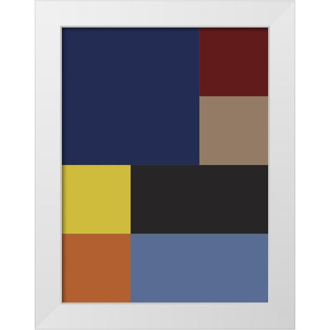 Bright Blocks VIII White Modern Wood Framed Art Print by Grayscale