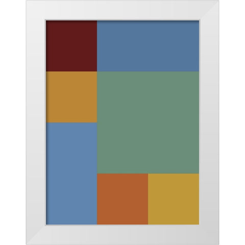 Bright Blocks IX White Modern Wood Framed Art Print by Grayscale