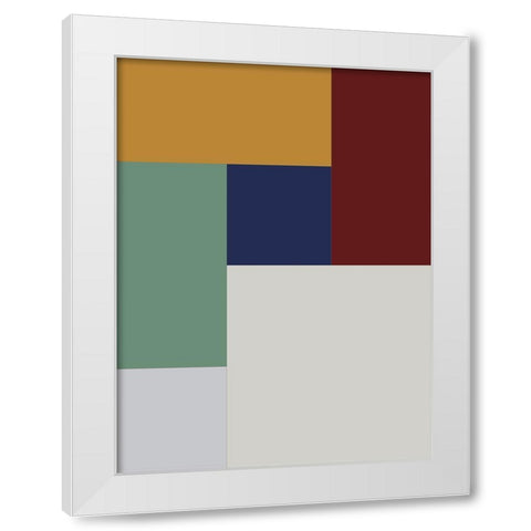 Bright Blocks X White Modern Wood Framed Art Print by Grayscale