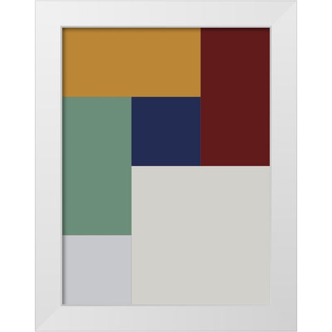 Bright Blocks X White Modern Wood Framed Art Print by Grayscale