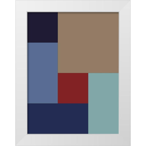 Bright Blocks XI White Modern Wood Framed Art Print by Grayscale