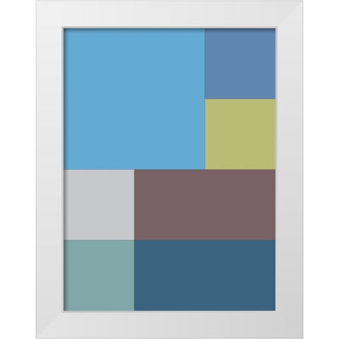 Bright Blocks XIII White Modern Wood Framed Art Print by Grayscale