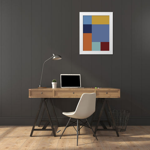 Bright Blocks XIV White Modern Wood Framed Art Print by Grayscale