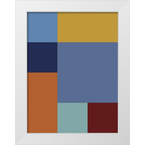 Bright Blocks XIV White Modern Wood Framed Art Print by Grayscale