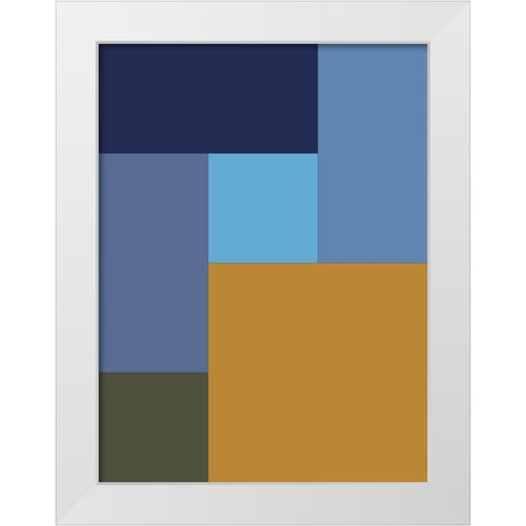 Bright Blocks XV White Modern Wood Framed Art Print by Grayscale