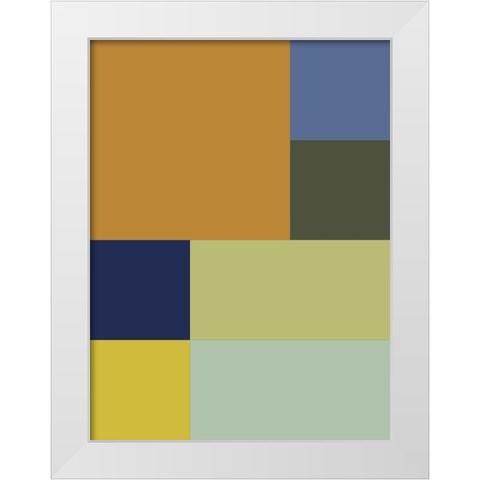Bright Blocks XVIII White Modern Wood Framed Art Print by Grayscale