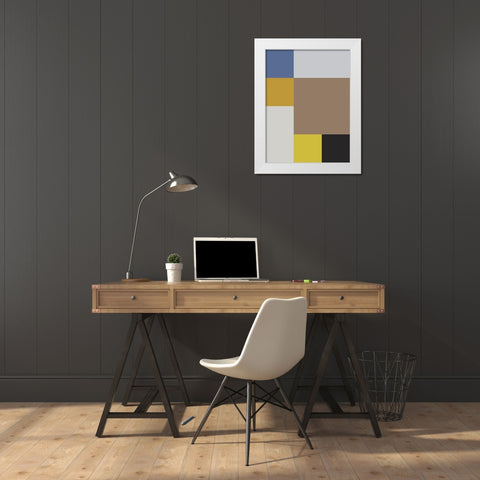 Bright Blocks XIX White Modern Wood Framed Art Print by Grayscale