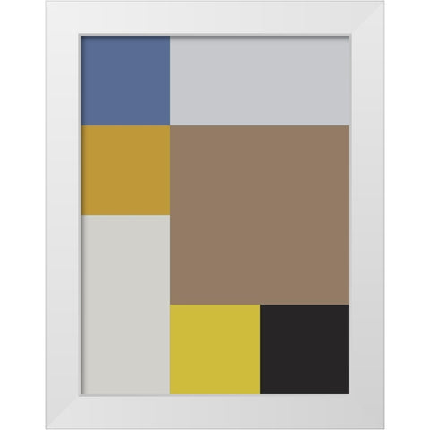 Bright Blocks XIX White Modern Wood Framed Art Print by Grayscale