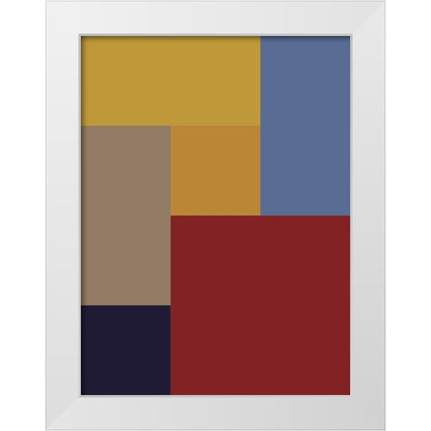 Bright Blocks XX White Modern Wood Framed Art Print by Grayscale