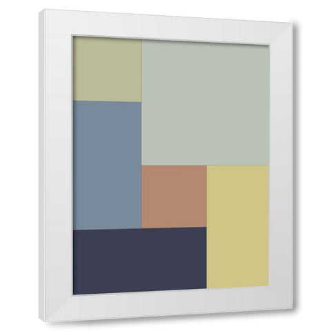 Soft Blocks I White Modern Wood Framed Art Print by Grayscale