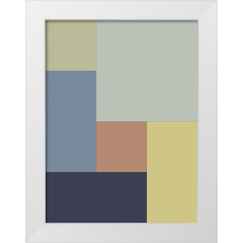 Soft Blocks I White Modern Wood Framed Art Print by Grayscale