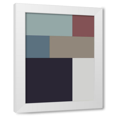 Soft Blocks II White Modern Wood Framed Art Print by Grayscale