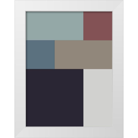 Soft Blocks II White Modern Wood Framed Art Print by Grayscale