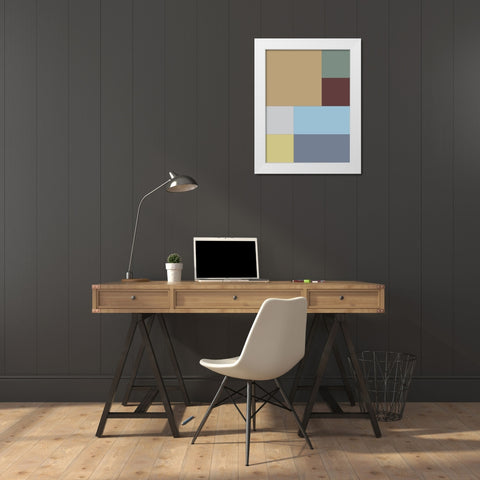 Soft Blocks III White Modern Wood Framed Art Print by Grayscale