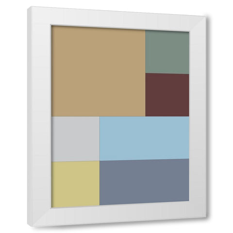 Soft Blocks III White Modern Wood Framed Art Print by Grayscale