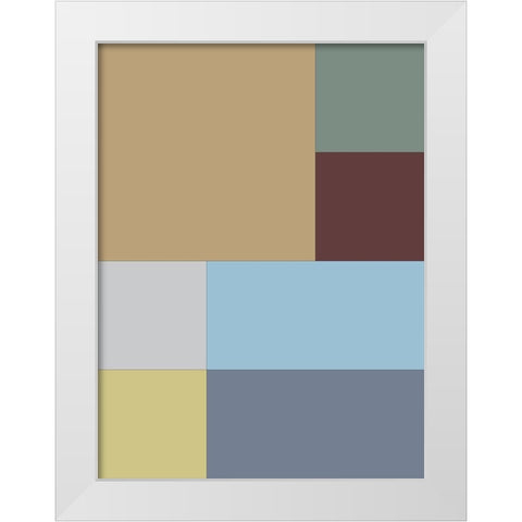 Soft Blocks III White Modern Wood Framed Art Print by Grayscale