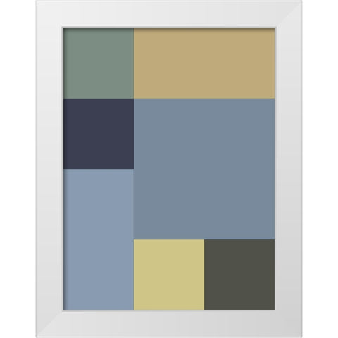 Soft Blocks IV White Modern Wood Framed Art Print by Grayscale