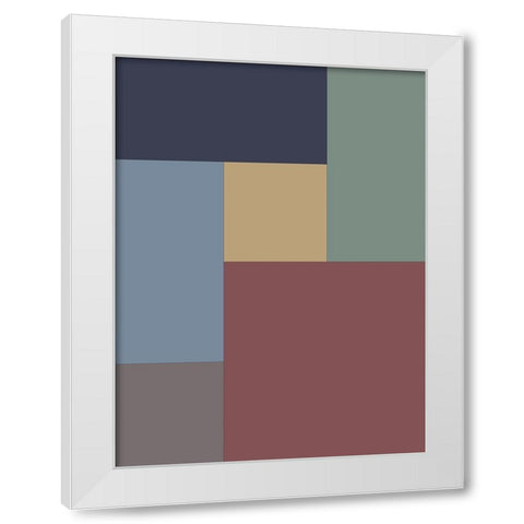 Soft Blocks V White Modern Wood Framed Art Print by Grayscale