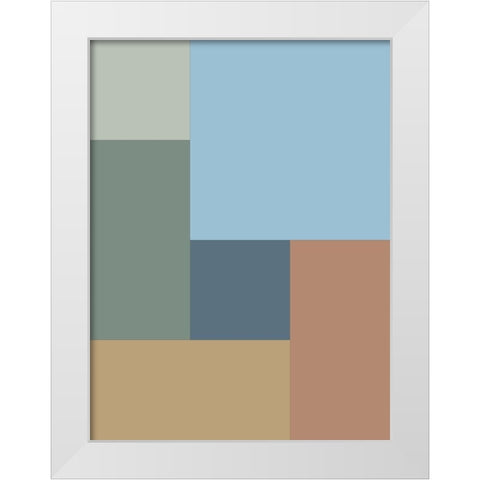 Soft Blocks VI White Modern Wood Framed Art Print by Grayscale