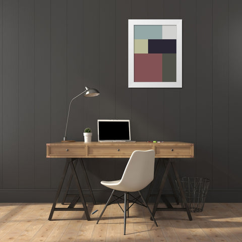 Soft Blocks VII White Modern Wood Framed Art Print by Grayscale