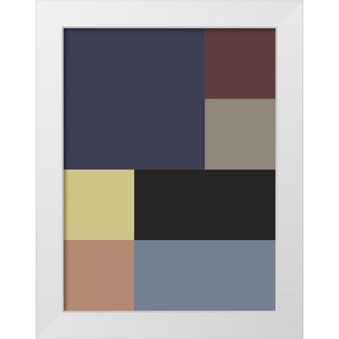 Soft Blocks VIII White Modern Wood Framed Art Print by Grayscale