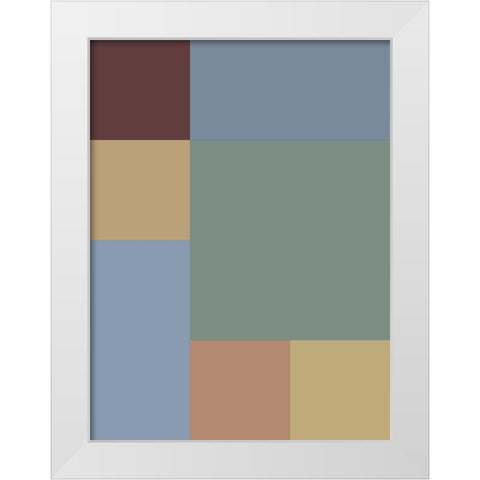 Soft Blocks IX White Modern Wood Framed Art Print by Grayscale