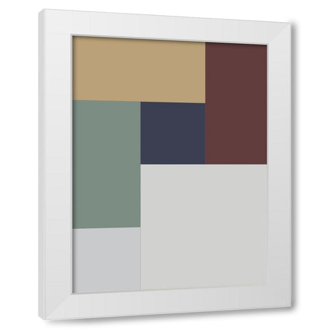 Soft Blocks X White Modern Wood Framed Art Print by Grayscale
