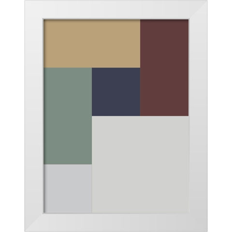 Soft Blocks X White Modern Wood Framed Art Print by Grayscale
