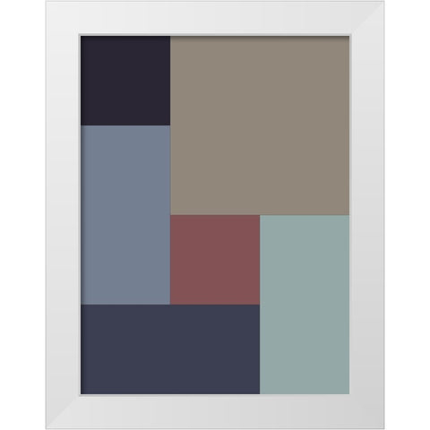 Soft Blocks XI White Modern Wood Framed Art Print by Grayscale