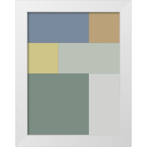 Soft Blocks XII White Modern Wood Framed Art Print by Grayscale
