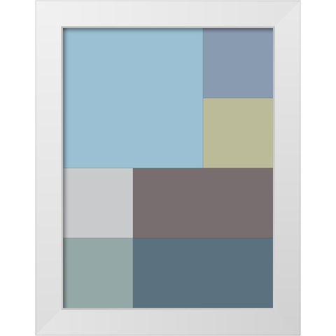 Soft Blocks XIII White Modern Wood Framed Art Print by Grayscale