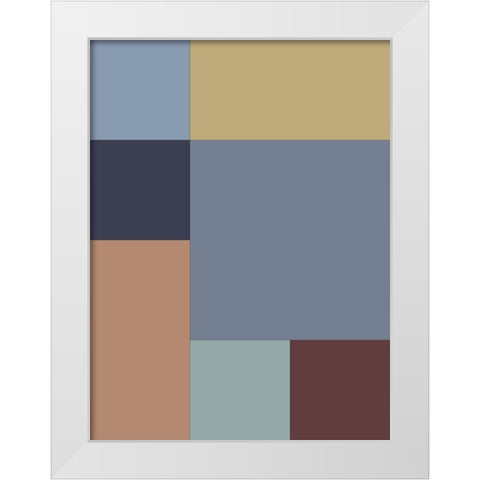 Soft Blocks XIV White Modern Wood Framed Art Print by Grayscale