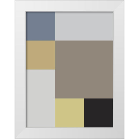 Soft Blocks XIX White Modern Wood Framed Art Print by Grayscale
