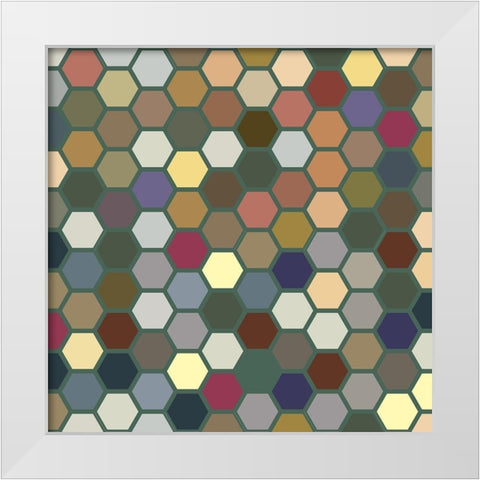 Small Hive II White Modern Wood Framed Art Print by Grayscale