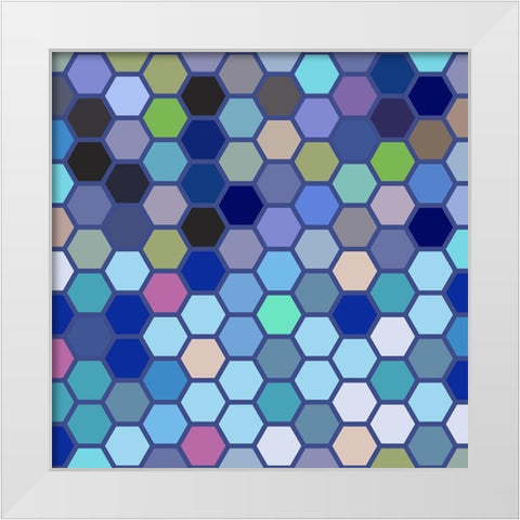 Small Hive V White Modern Wood Framed Art Print by Grayscale