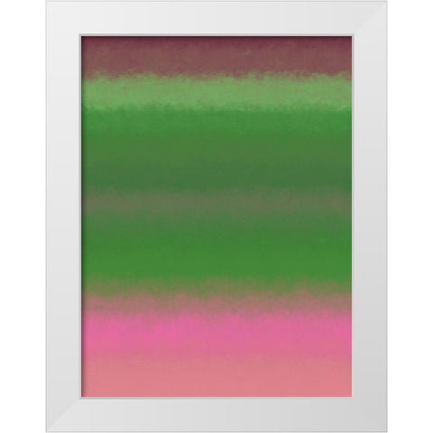 Green Texture Stripes I White Modern Wood Framed Art Print by Grayscale