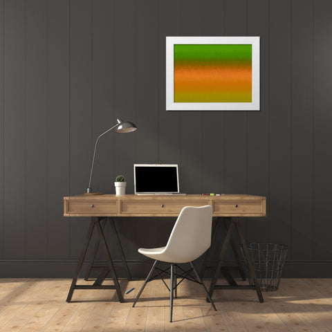 Green Texture Stripes II White Modern Wood Framed Art Print by Grayscale