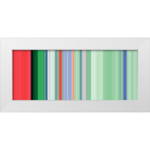 Green Pinstripes V White Modern Wood Framed Art Print by Grayscale