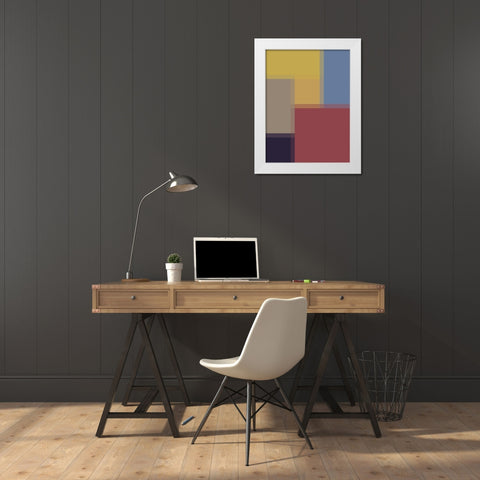 Pixel Blocks II White Modern Wood Framed Art Print by Grayscale
