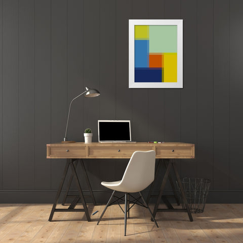 Pixel Blocks III White Modern Wood Framed Art Print by Grayscale