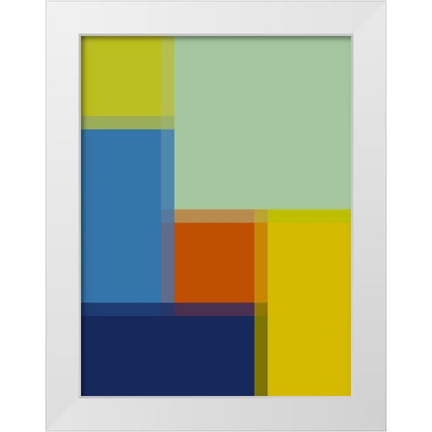 Pixel Blocks III White Modern Wood Framed Art Print by Grayscale