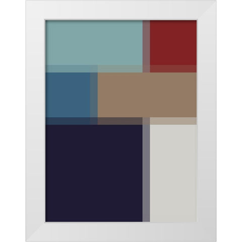 Pixel Blocks IV White Modern Wood Framed Art Print by Grayscale